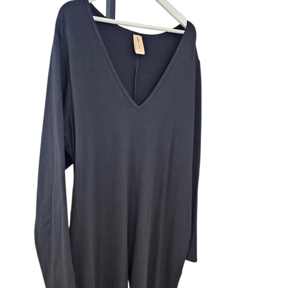 Smash + Tess V-Neck Long Sleeve Jumpsuit Romper, Black, Plus Size Loungewear,2XL - Picture 2 of 7